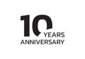 10th anniversary logo. 10 years celebrating icon or badge. Vector illustration.